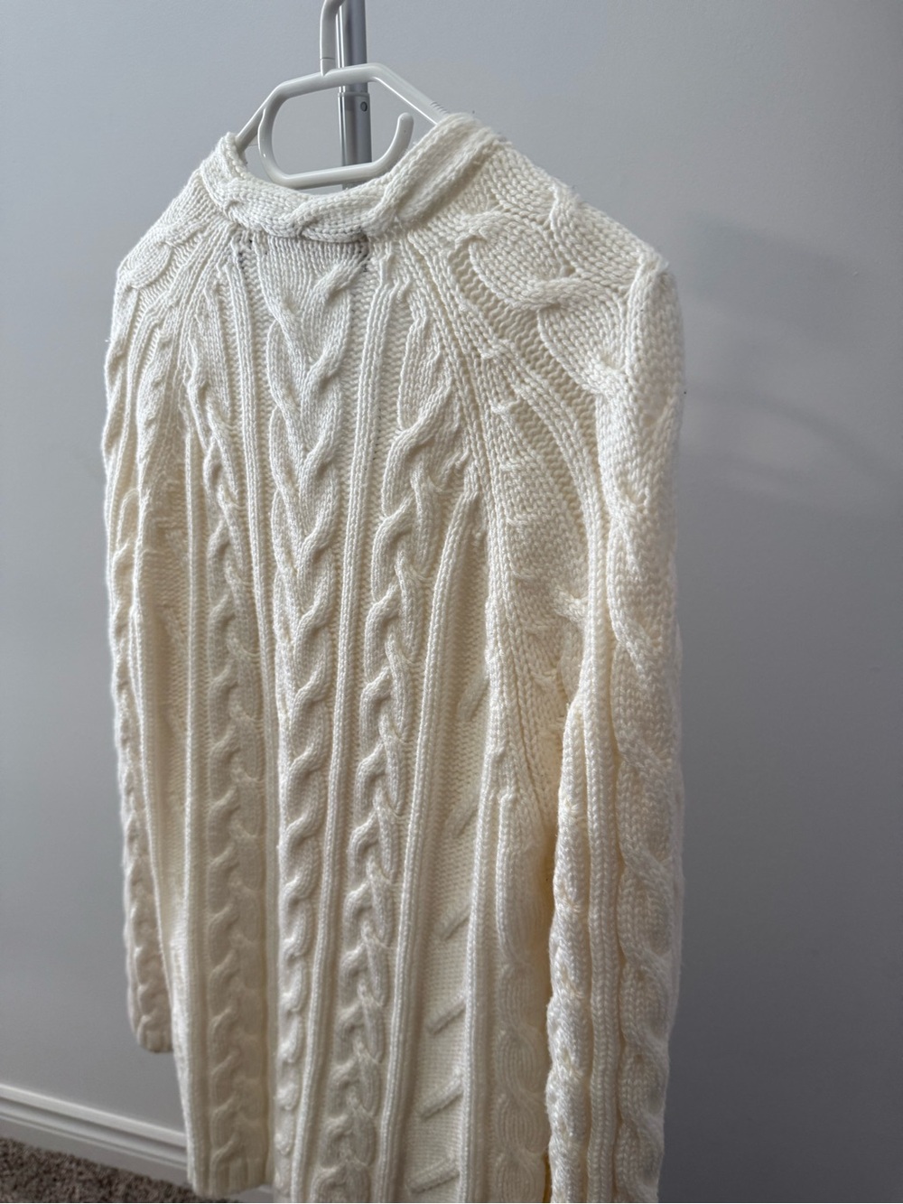Cream Cable Knit Button-Front Cardigan - Picture 6 of 6